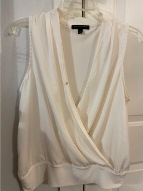 Banana Republic Ivory Sleeveless Surplice Cami